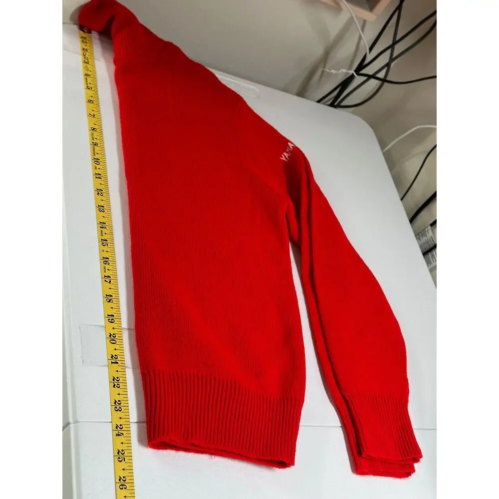 Vintage Yamaha‎ Sweater Womens Large Red Knit 100% Acrylic Turtleneck Nostalgia